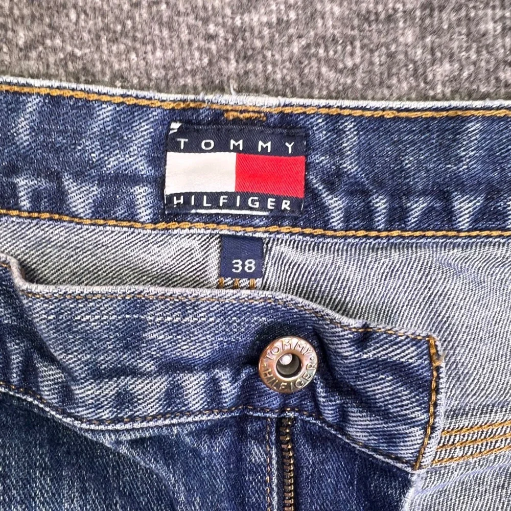VTG 90s Tommy Hilfiger‎ Carpenter Shorts Mens 38 Light Wash Workwear Utility Y2K